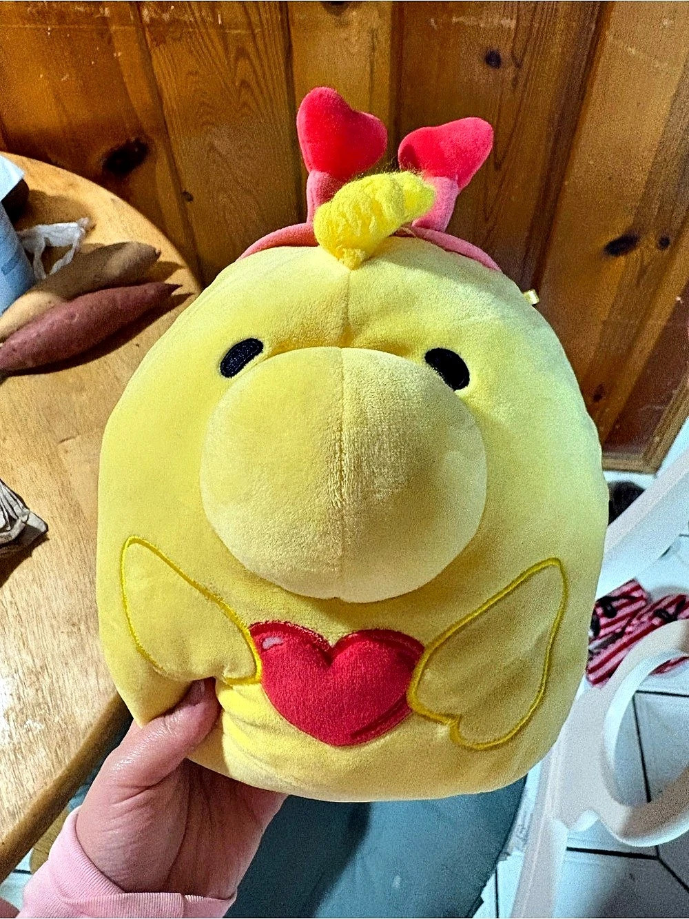 Peanuts Valentine's Day Woodstock Plush Yellow & Pink